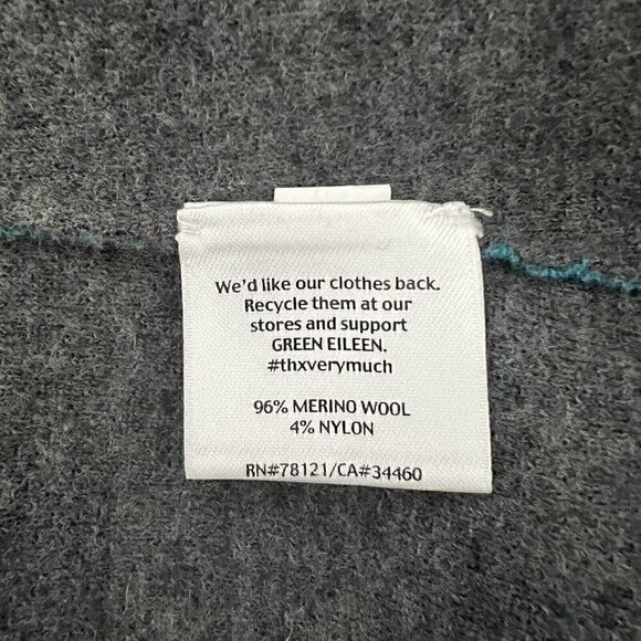 Eileen Fisher Women Merino Wool Blend Jacket Size Petite L PL Blue Gray Pockets - Picture 3 of 12